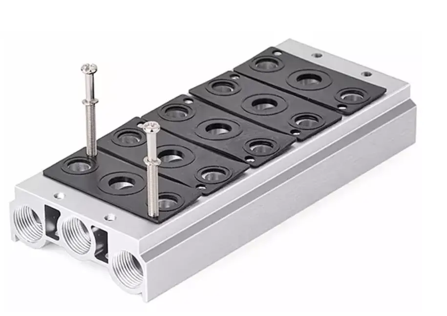 Pneumatic Solenoid Valve Manifold Base Air Exhaust Manifold